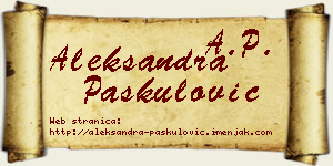 Aleksandra Paskulović vizit kartica